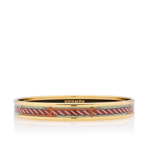 hermes gold printed enamel narrow printed enamel 65 blue|Hermès Enamel Bracelet Petite Main Print Narrow Ghw Size PM .